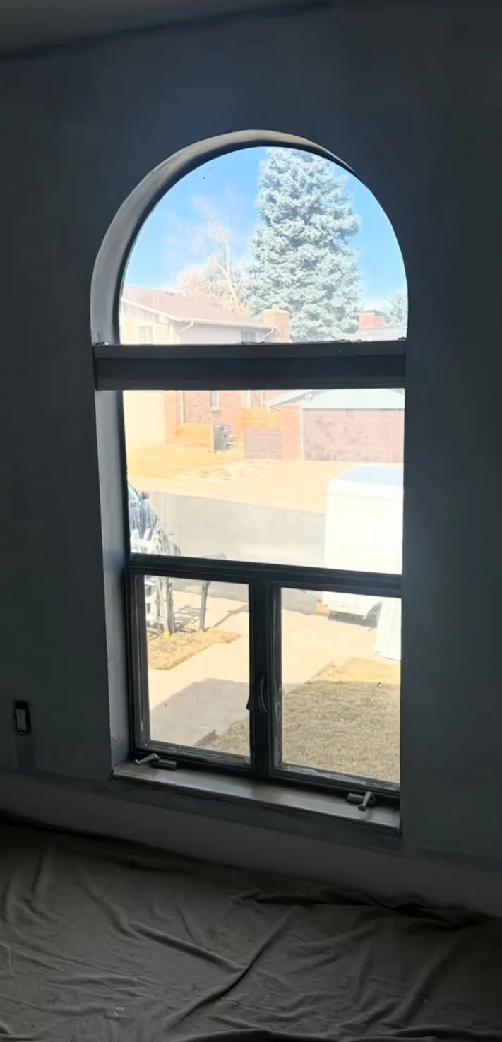 Arched window after replacement